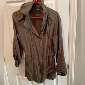 Love Tree Lightweight Rayon Soft Jersey Knit Hooded Utility Jacket Medium